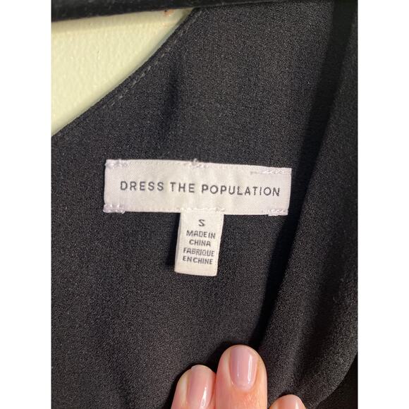 DRESS THE POPULATION Alicia Black Midi Dress, size small - Picture 3 of 12